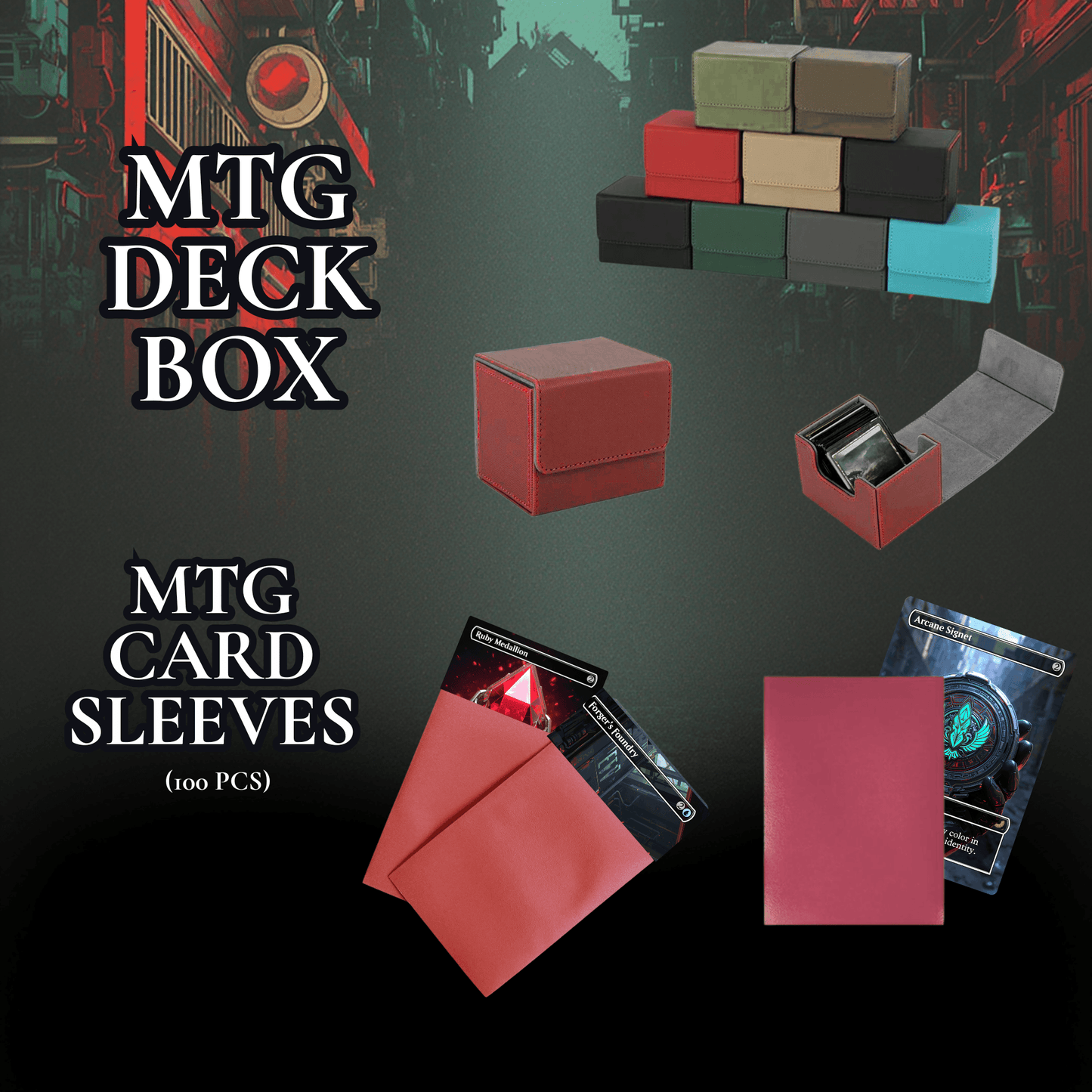 Mr.Gobin Trump MTG Proxy Commander Deck featuring MTG deck box and card sleeves for protecting MTG proxy cards.