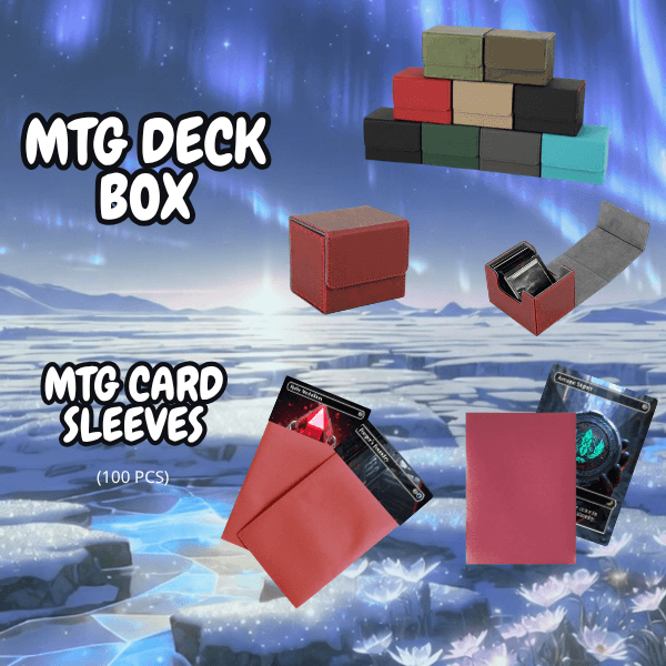 MTG Deck Box and Card Sleeves (100 Pcs) for MTG games and card protection with vibrant designs.