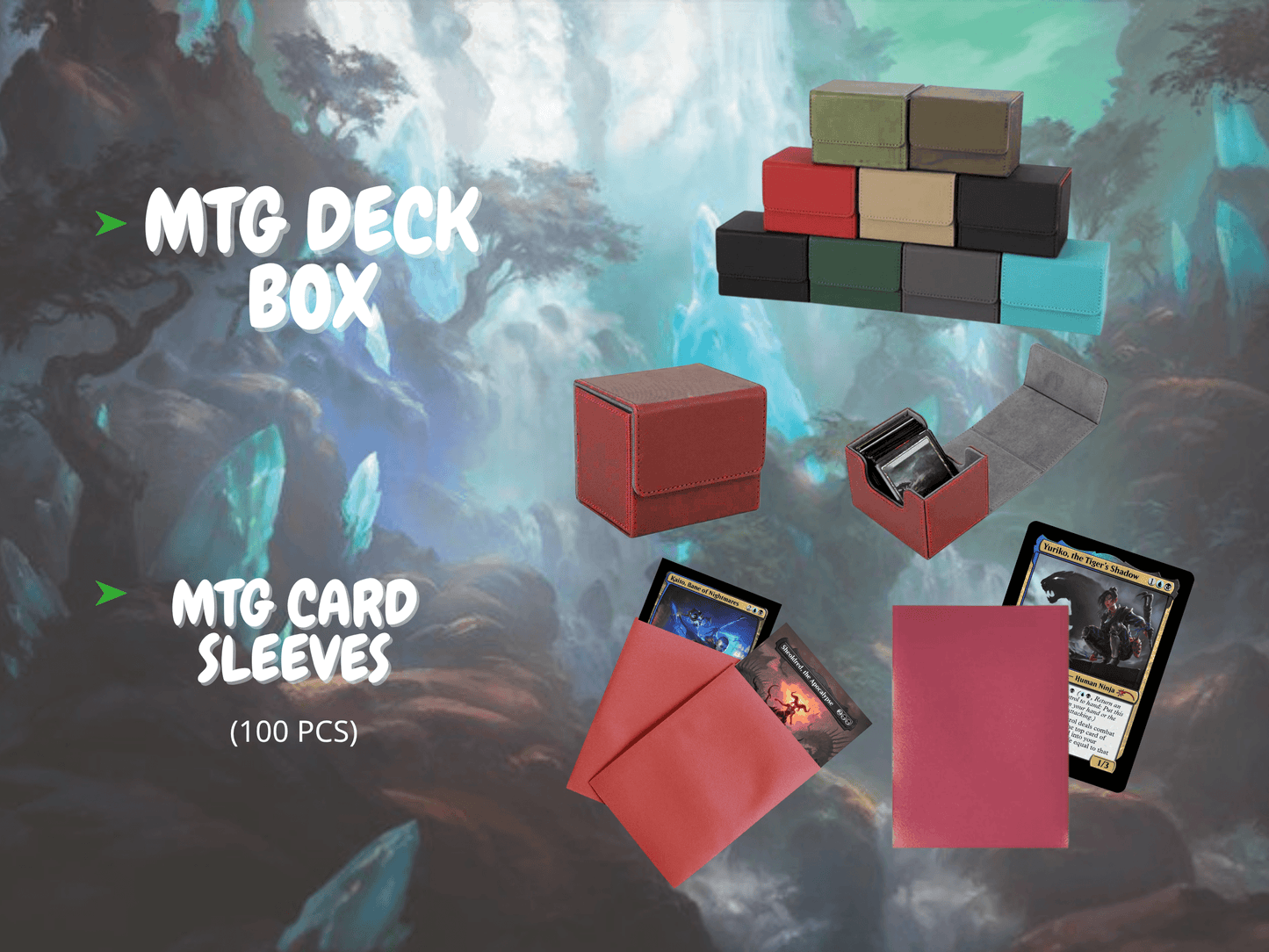 Ninja Tempo MTG Proxy Commander Deck with MTG deck box and MTG card sleeves (100 PCS) for strategy gameplay.
