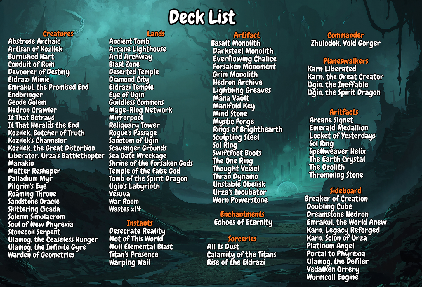 Eldrazi Tribal MTG Proxy Commander Deck