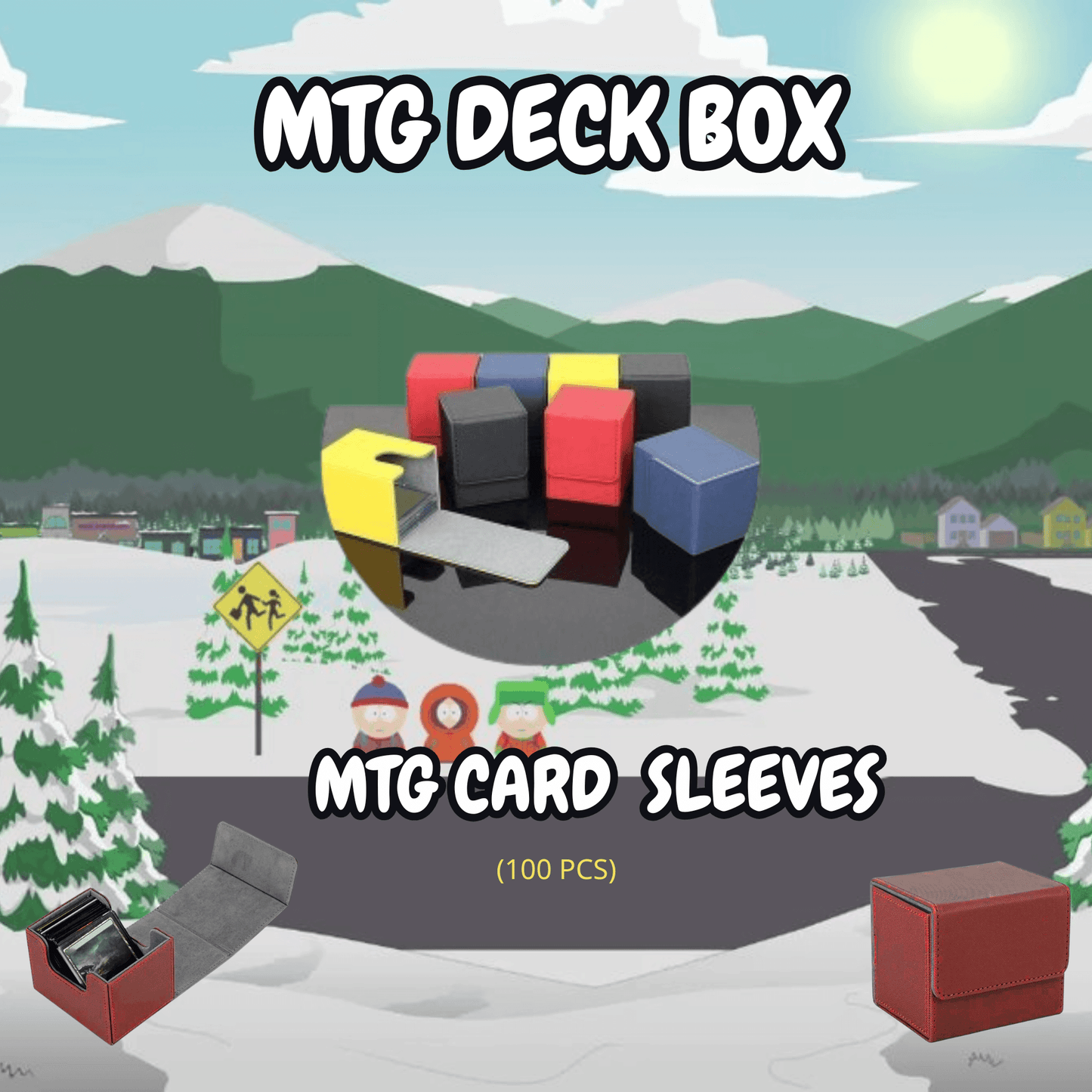 Mysterion Rises MTG Proxy Commander Deck with MTG deck box and card sleeves displayed outdoors.