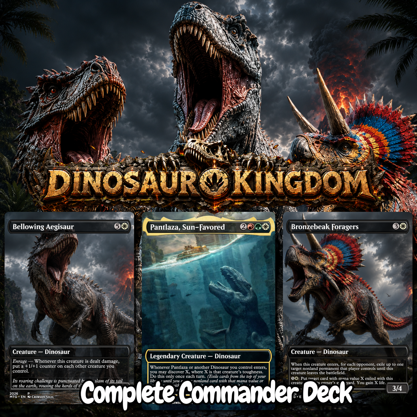 Dinosaur Kingdom MTG Proxy Commander Deck