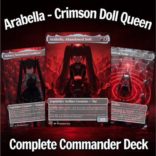Arabella-Crimson Doll Queen MTG Proxy Commander Deck featuring high-quality proxy cards for enhanced gameplay.