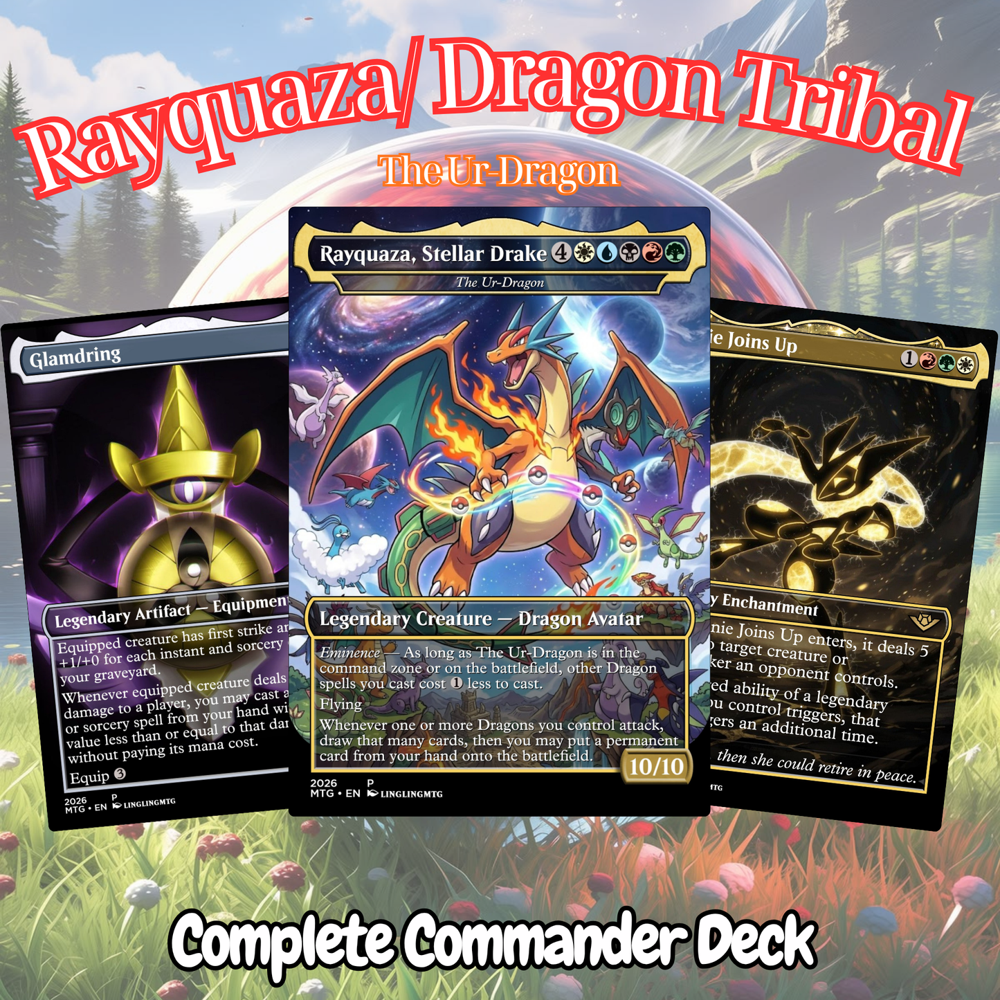 Rayquaza/ Dragon Tribal MTG Proxy Commander Deck