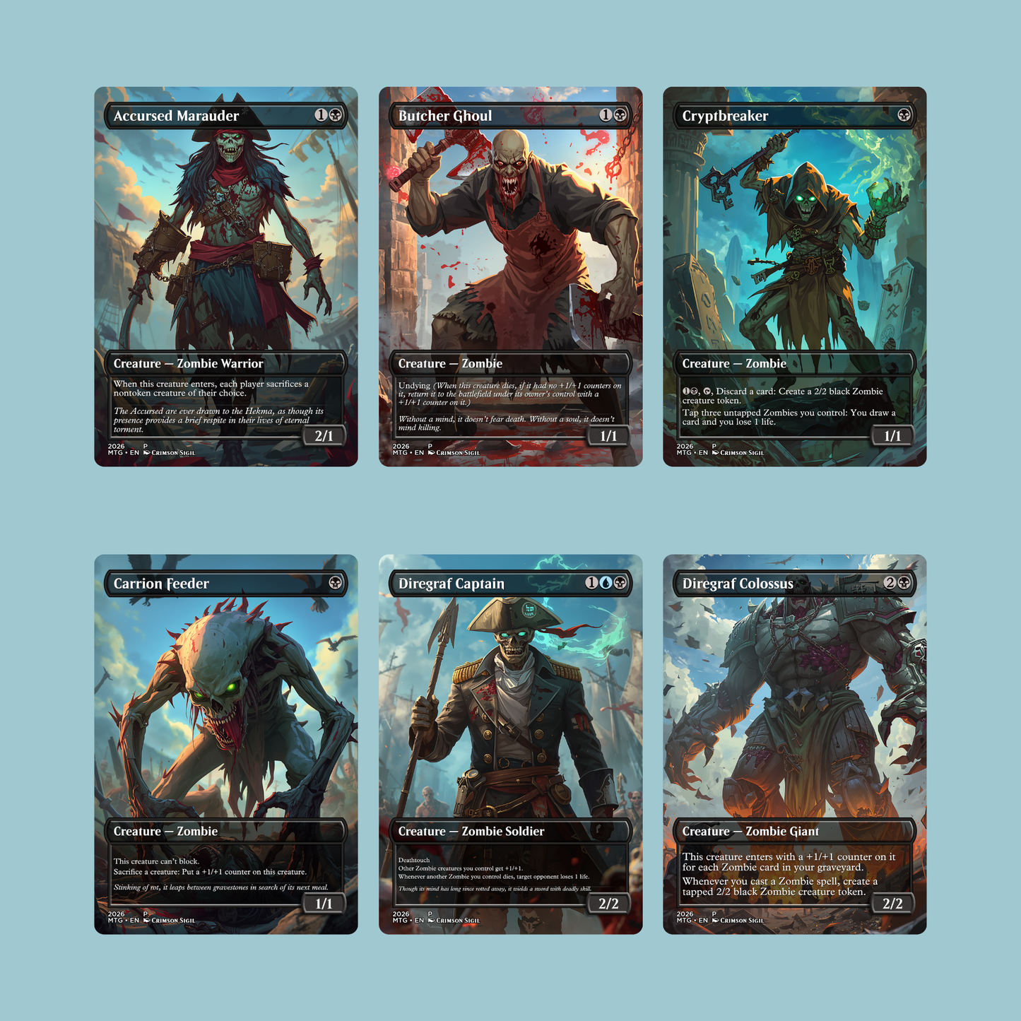 Zombie Tribal MTG Proxy Commander Deck