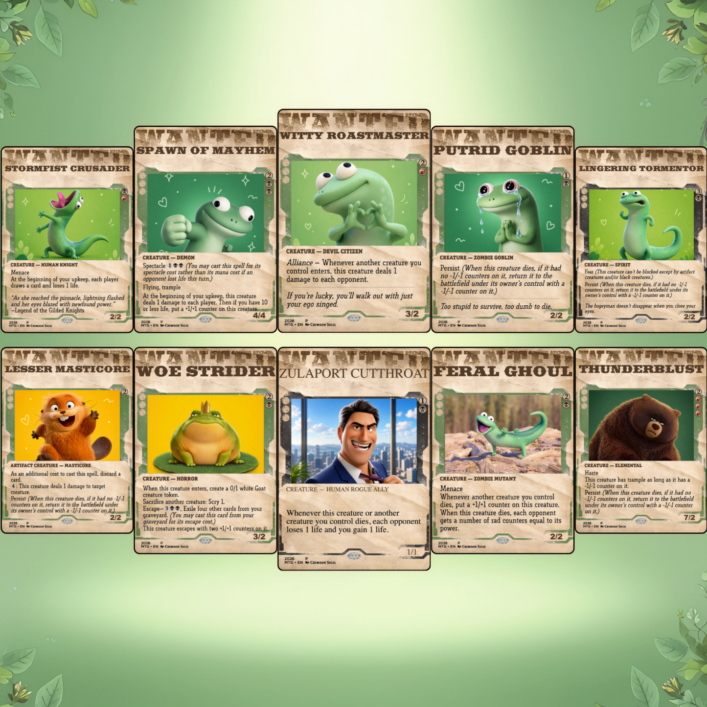 Green Lizards MTG Proxy Commander Deck