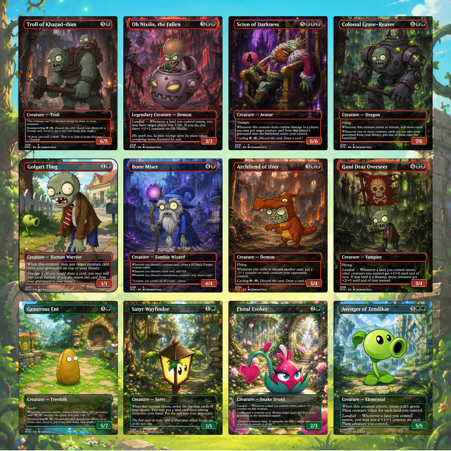 Plants & Zombies MTG Proxy Commander Deck