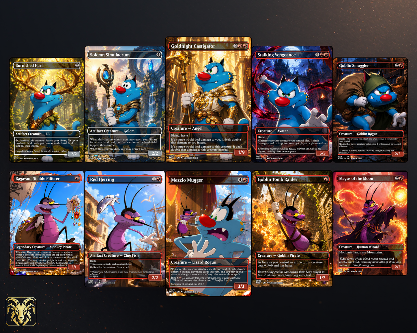Blue Cat Chaos Treasure Rush MTG Proxy Commander Deck