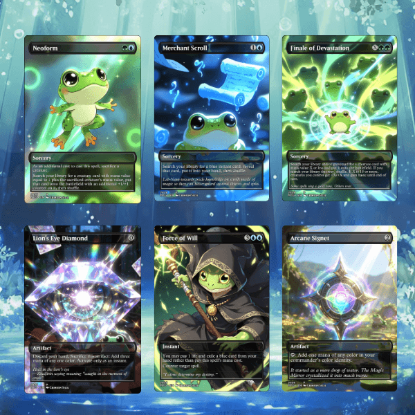 Frog Grove MTG Proxy Commander Deck showcasing mtg proxy cards and high quality magic proxies