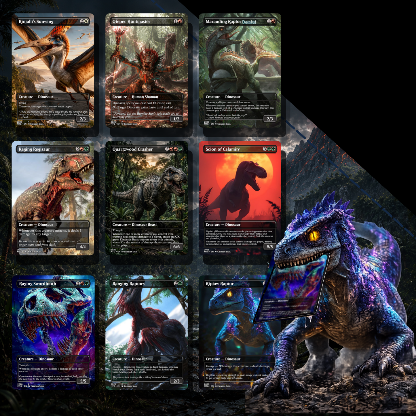 Dinosaur Kingdom MTG Proxy Commander Deck