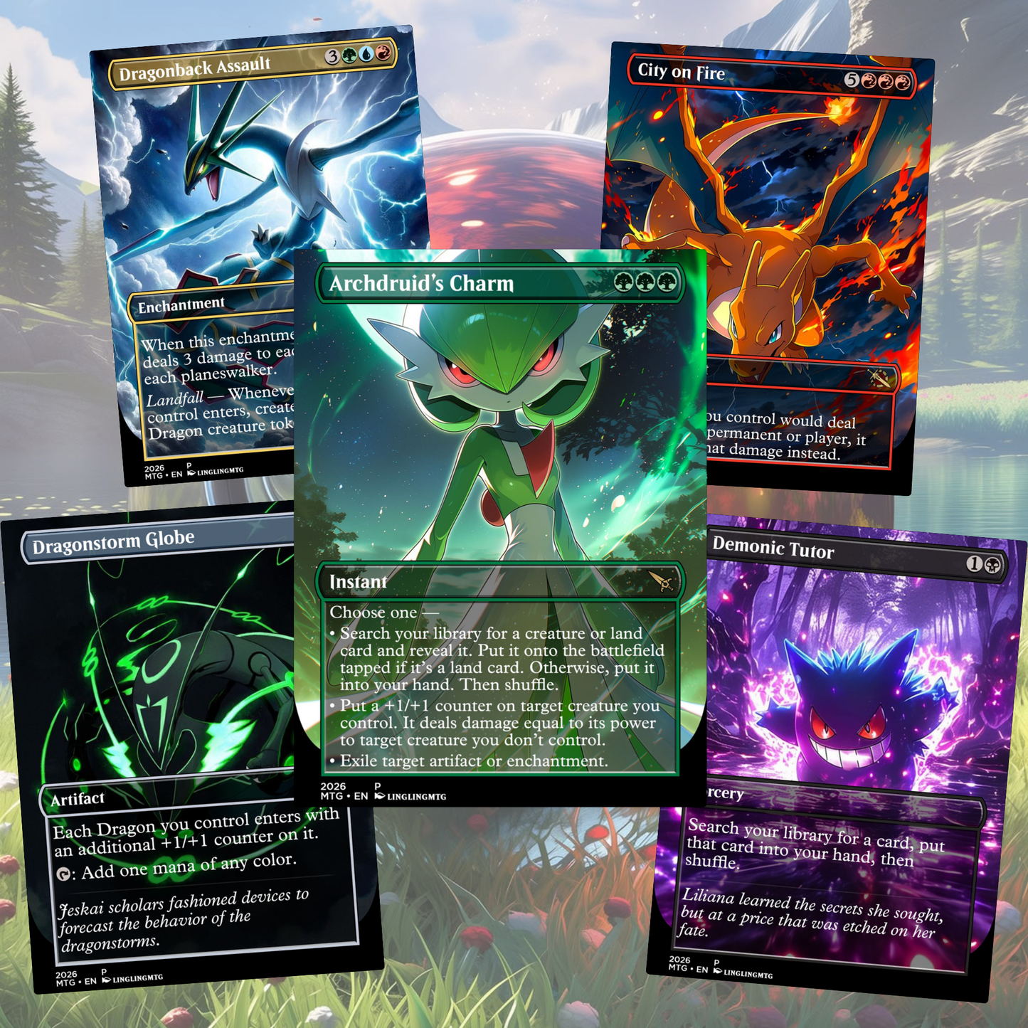 Rayquaza/ Dragon Tribal MTG Proxy Commander Deck