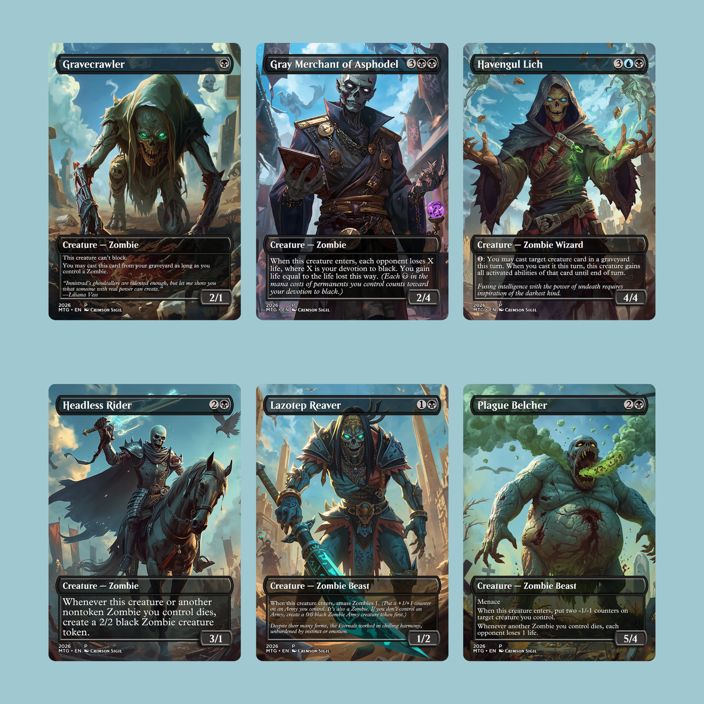 Zombie Tribal MTG Proxy Commander Deck