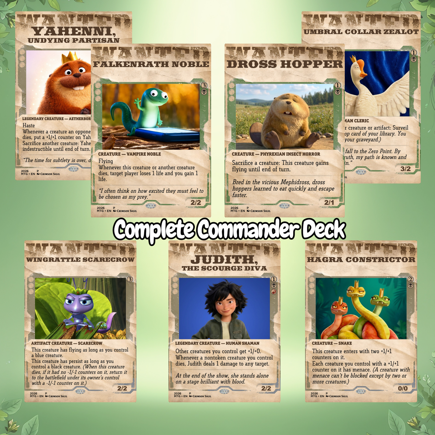 Green Lizards MTG Proxy Commander Deck