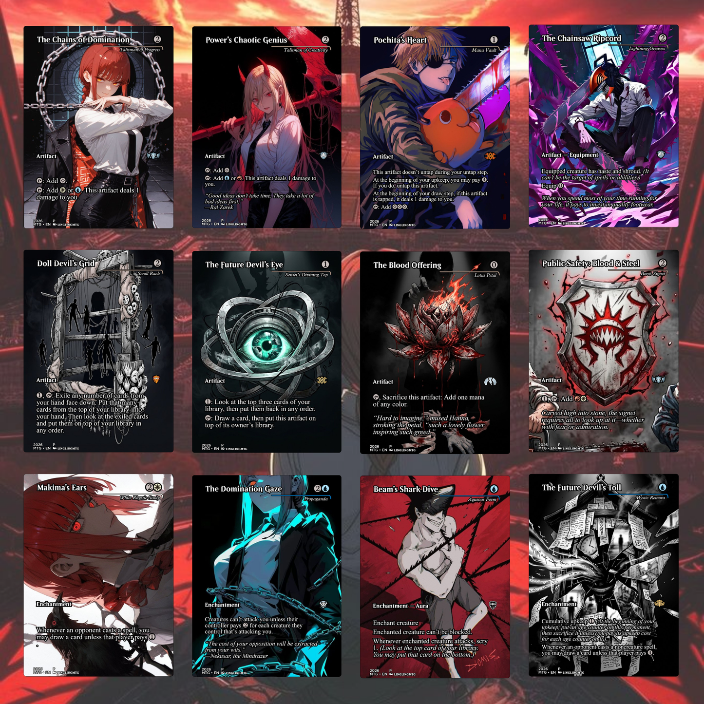Chainsaw Man MTG Proxy Commander Deck
