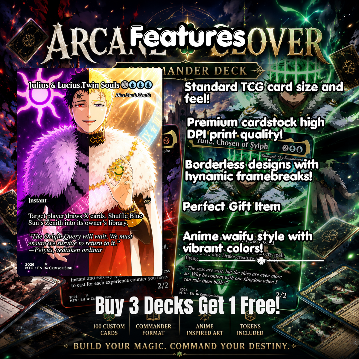 Black Clover MTG Proxy Commander Deck