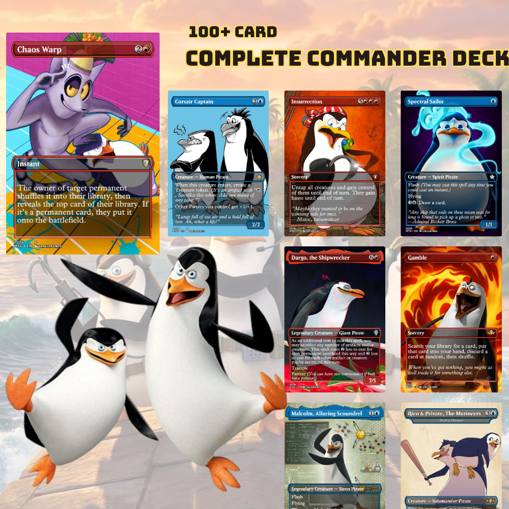 Penguins of Madagascar MTG Proxy Commander Deck