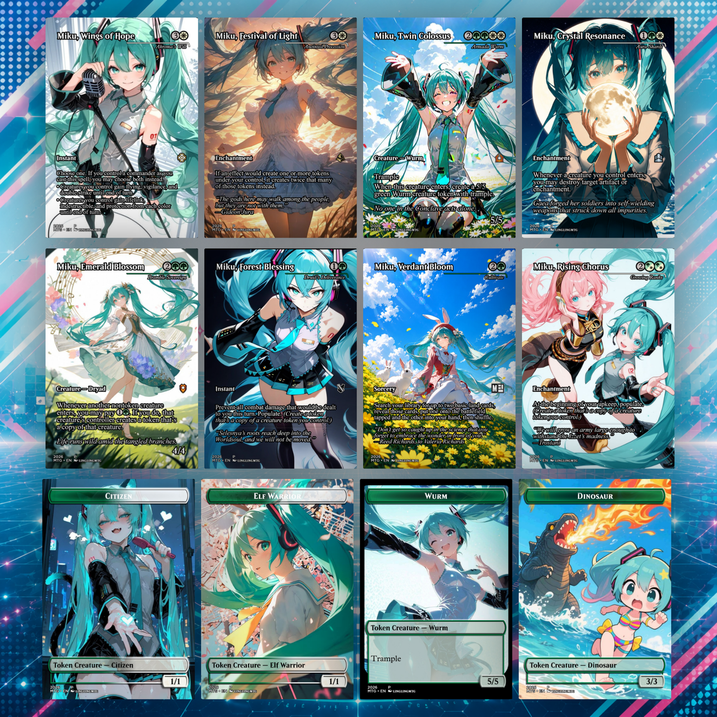 Hatsune Miku MTG Proxy Commander Deck