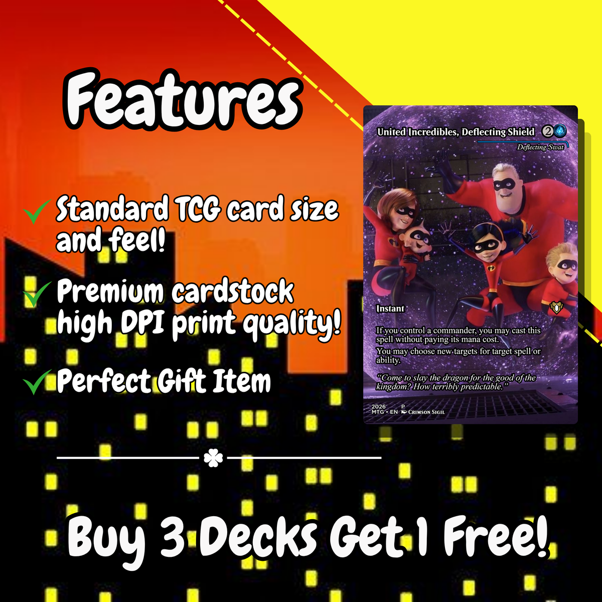 The Incredibles MTG Proxy Commander Deck