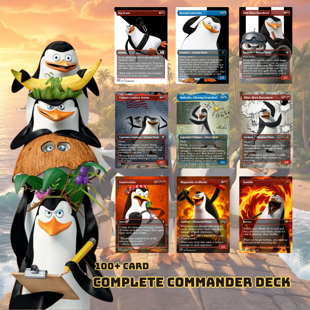 Penguins of Madagascar MTG Proxy Commander Deck