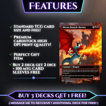 Blue Cat Chaos Treasure Rush MTG Proxy Commander Deck