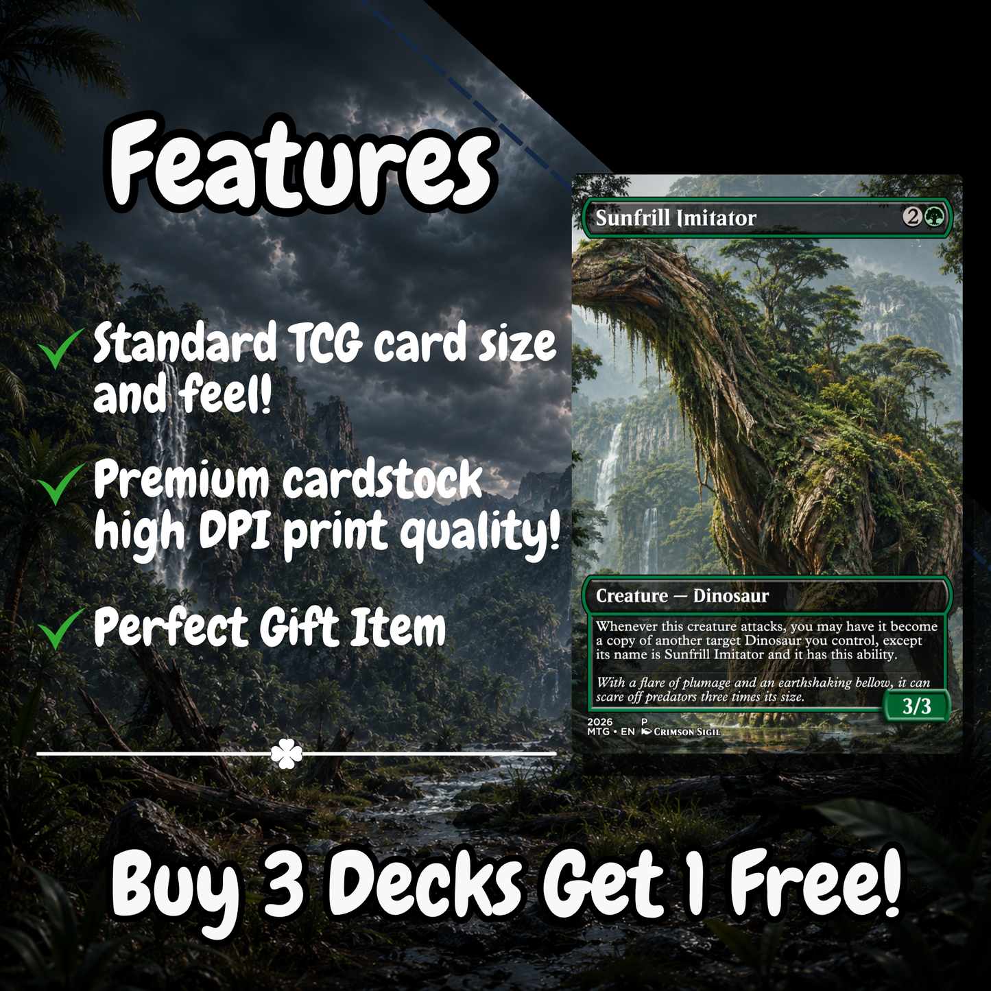 Dinosaur Kingdom MTG Proxy Commander Deck