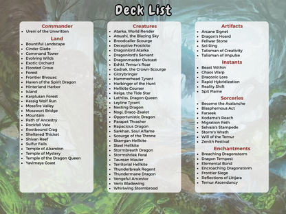 Temur Roar MTG Proxy Commander Deck