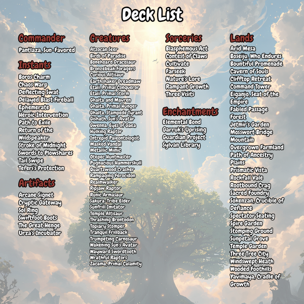 Dinosaurs MTG Proxy Commander Deck