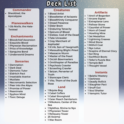 The Owl House Sheoldred MTG Proxy Commander Deck