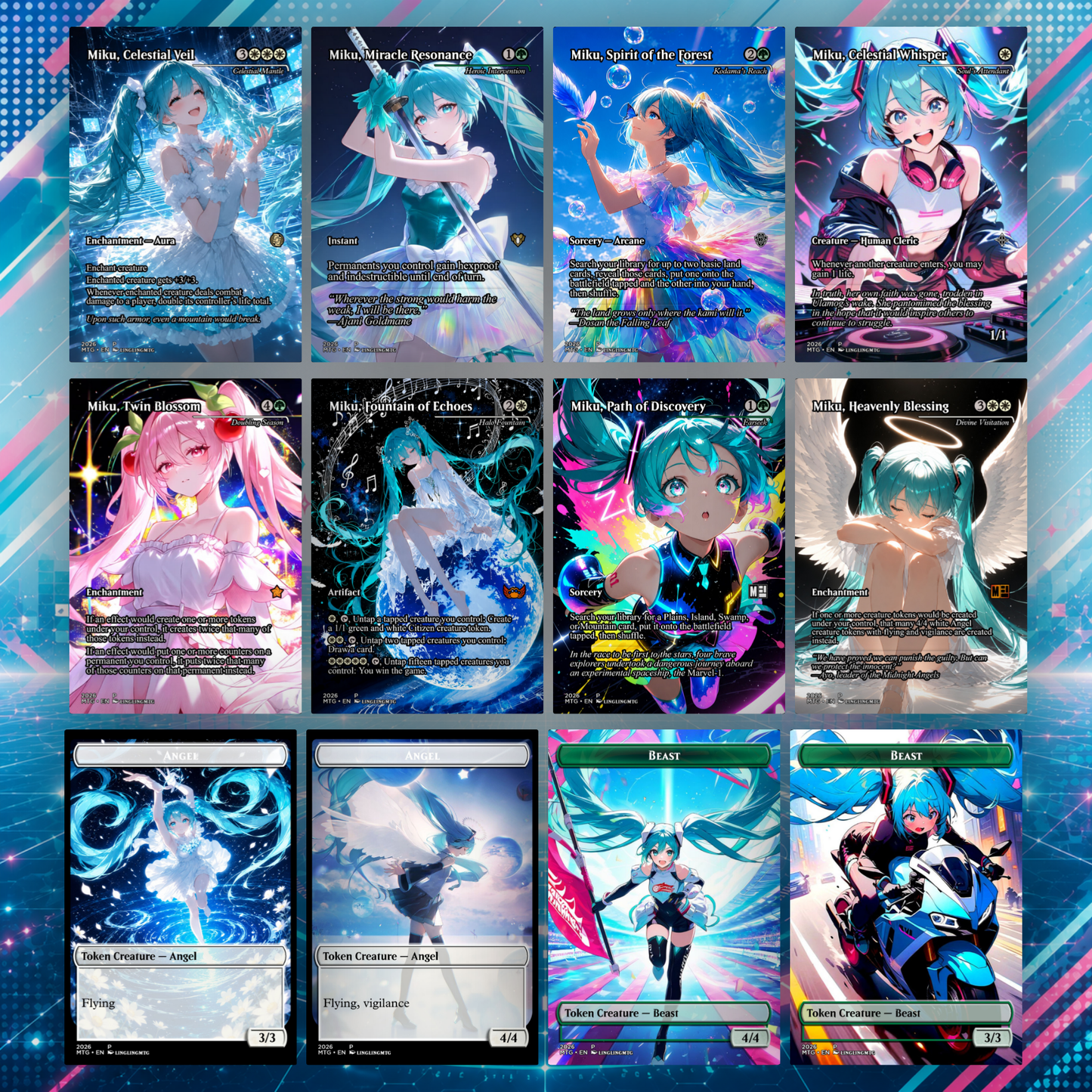 Hatsune Miku MTG Proxy Commander Deck