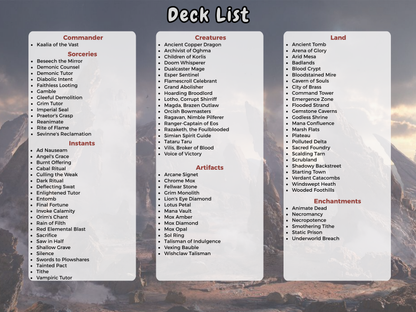 B.A.D Kaalia MTG Proxy Commander Deck