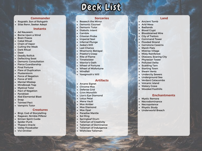 Rograkh Silas Storm Combo MTG Proxy Commander Deck