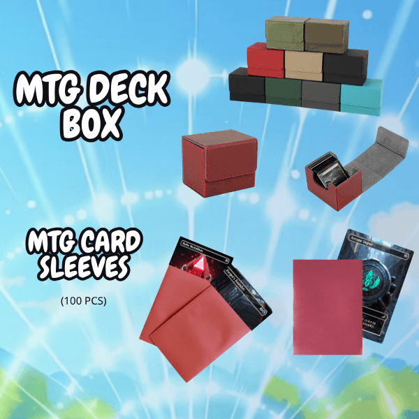 MTG Deck Box and MTG Card Sleeves for Magic: The Gathering, featuring various colors and styles for optimal card protection.
