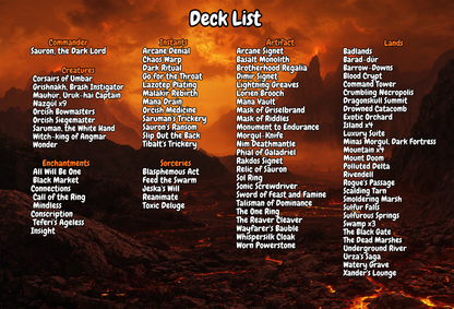 Sauron, the Dark Lord MTG Proxy Commander Deck