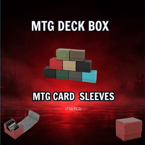 MTG Deck Box and MTG Card Sleeves (100 PCS) for protecting and organizing Magic: The Gathering cards.