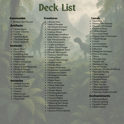 Pantlaza Dinosaurs MTG Proxy Commander Deck