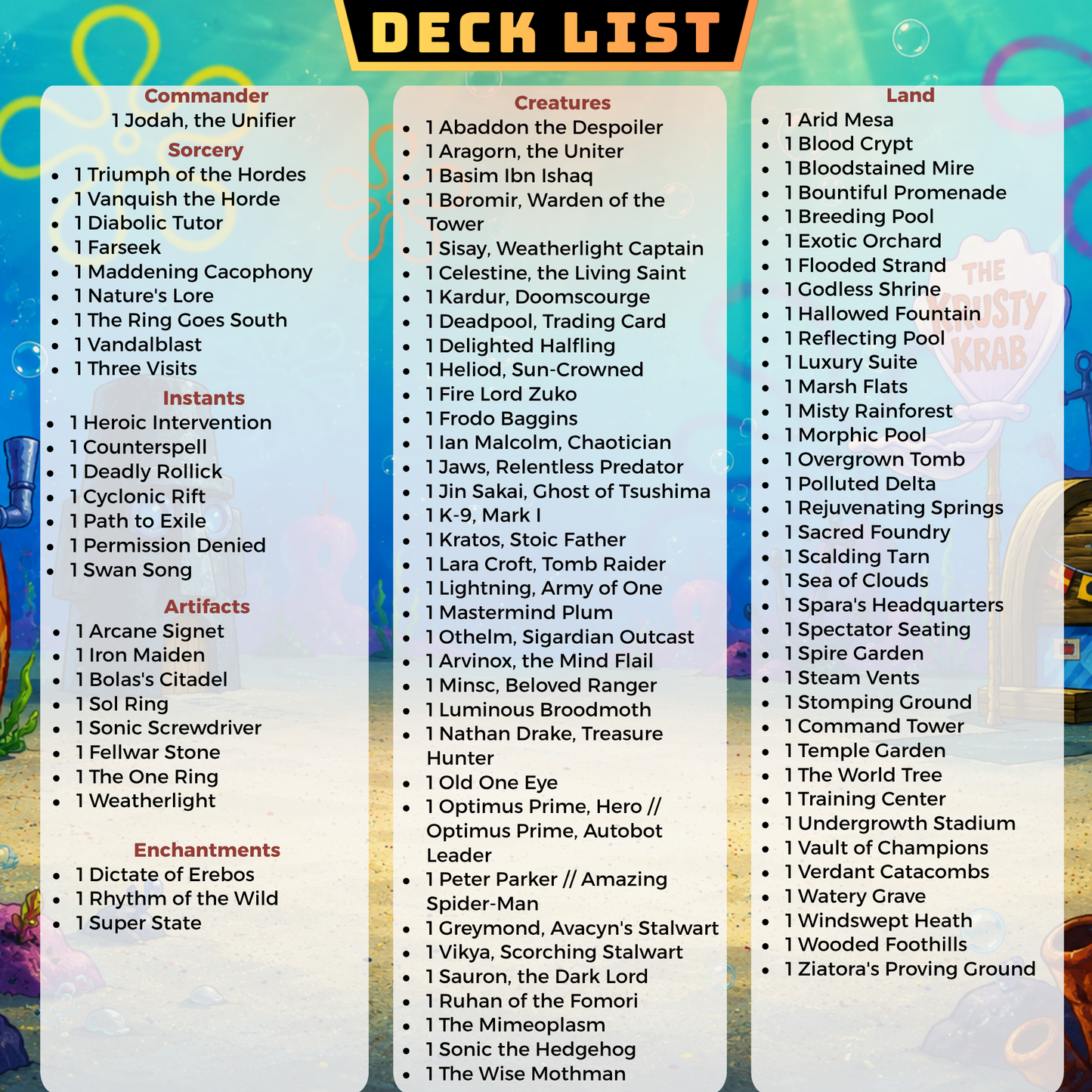 Bubble Wars MTG Proxy Commander Deck