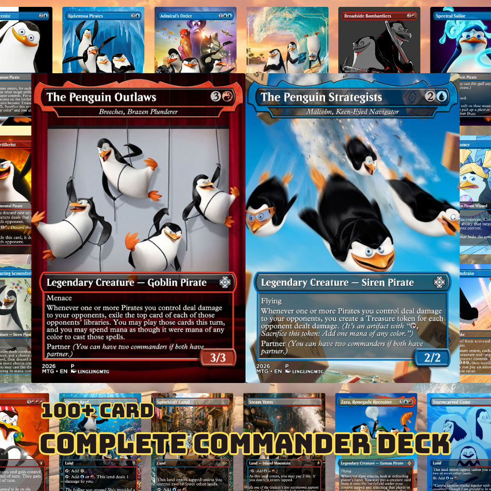 Penguins of Madagascar MTG Proxy Commander Deck
