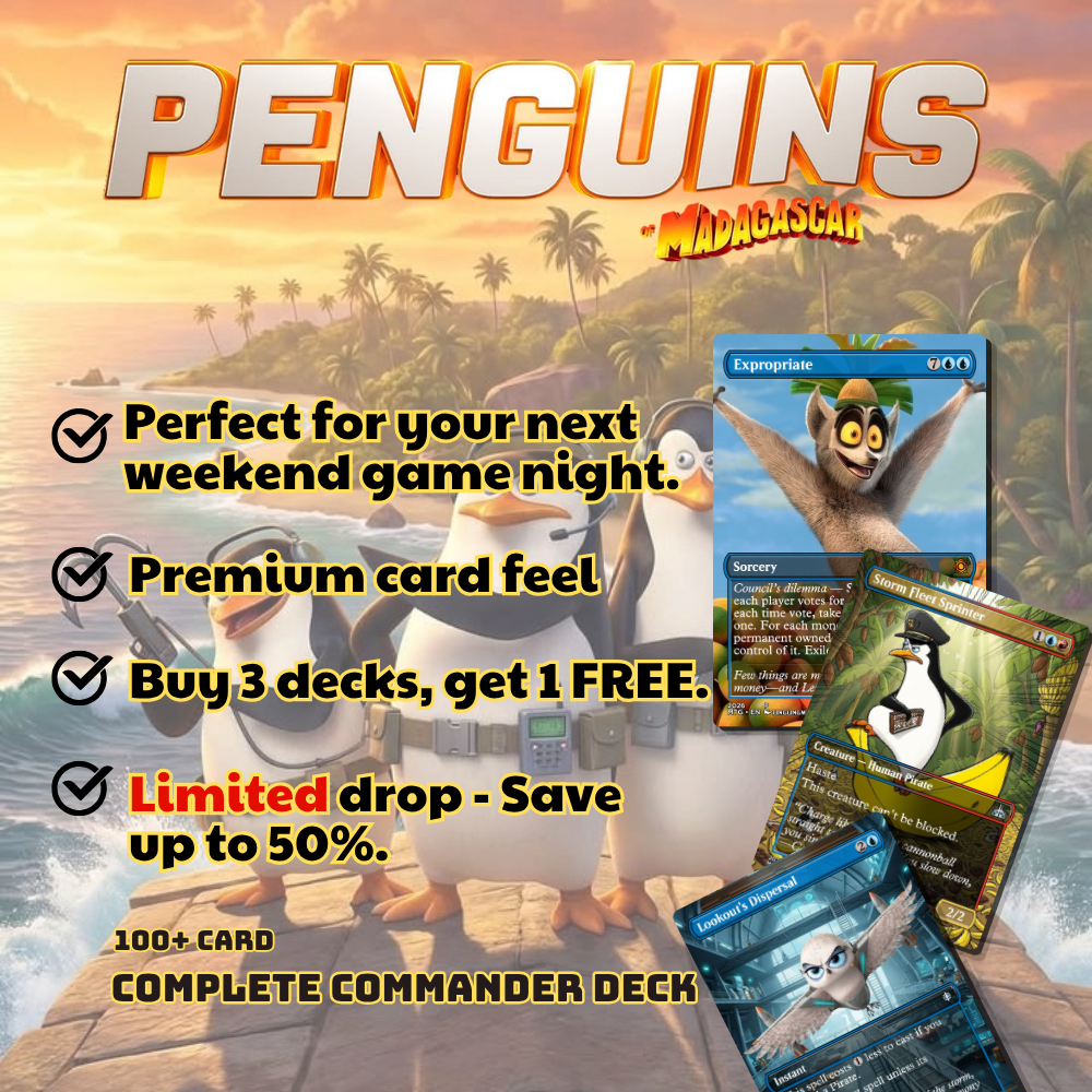 Penguins of Madagascar MTG Proxy Commander Deck