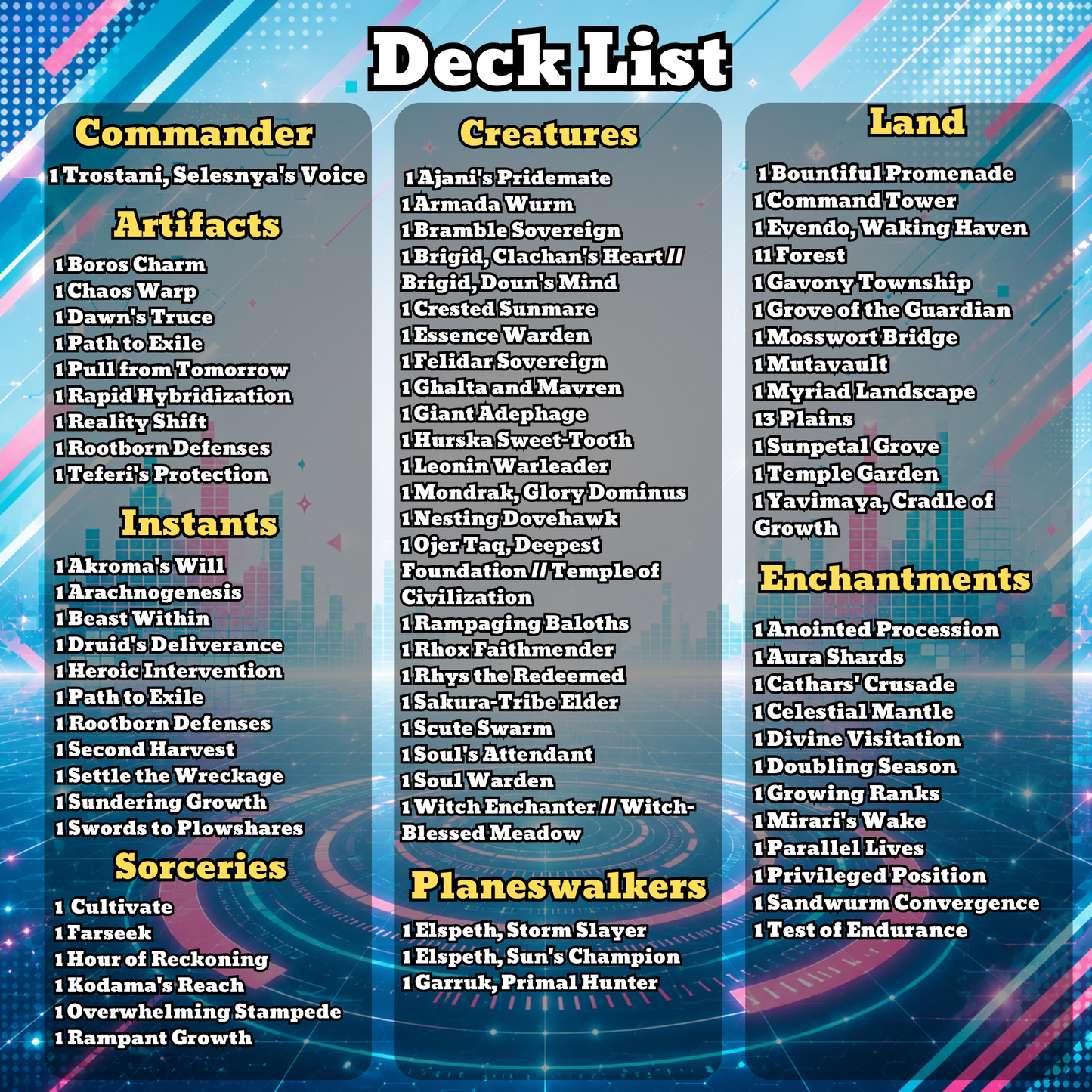 Hatsune Miku MTG Proxy Commander Deck