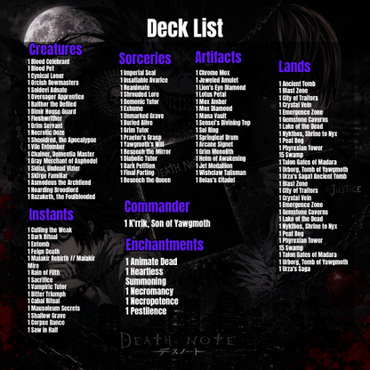 Death Note MTG Proxy Commander Deck