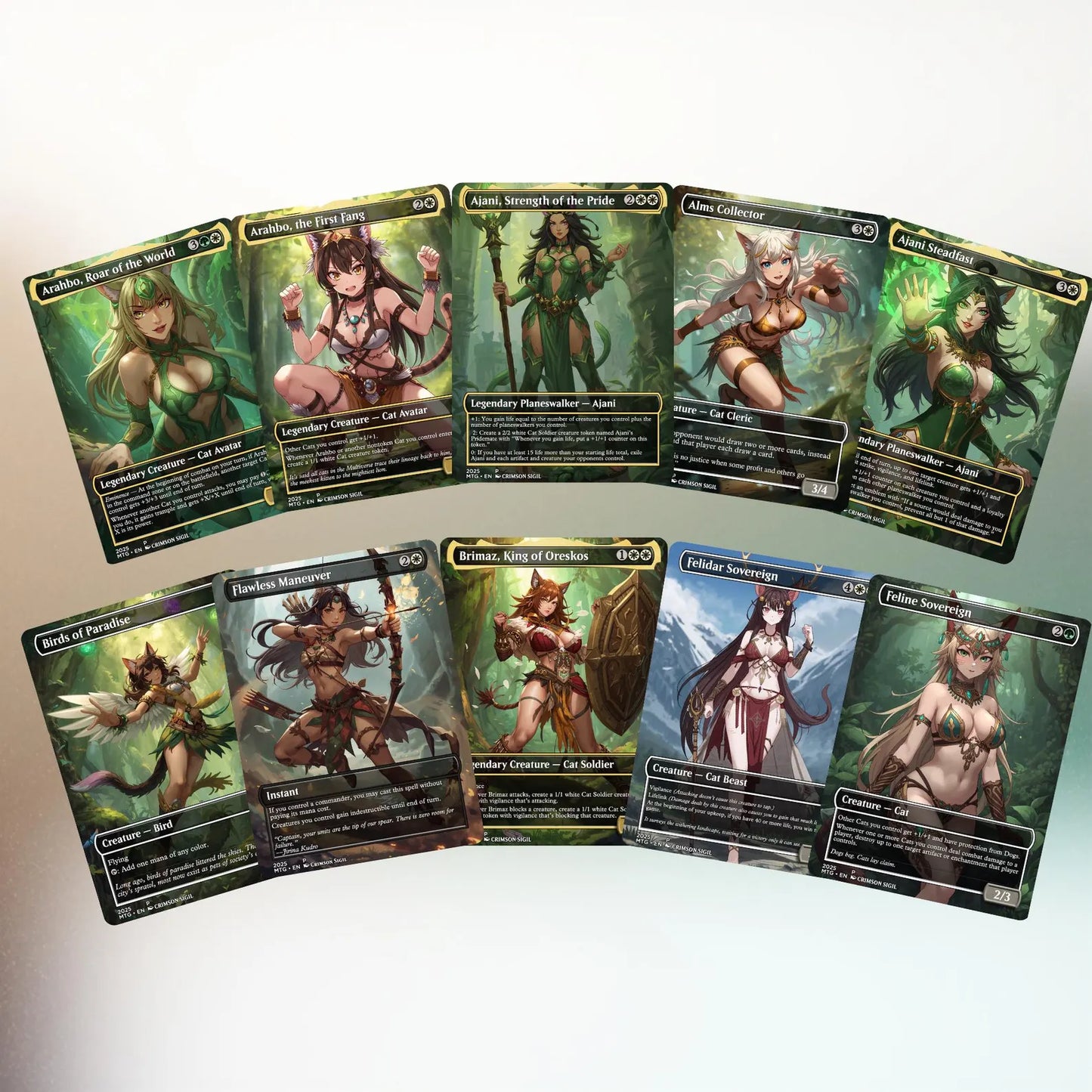 Cat Girl Tribal MTG Proxy Commander Deck